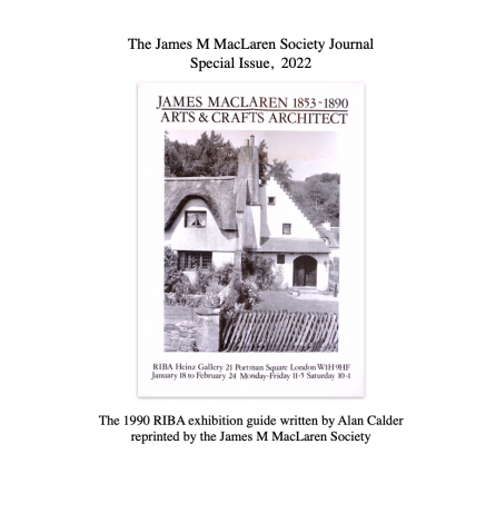 The 1990 RIBA exhibition guide written by Alan Calder reprinted by the James M MacLaren Society